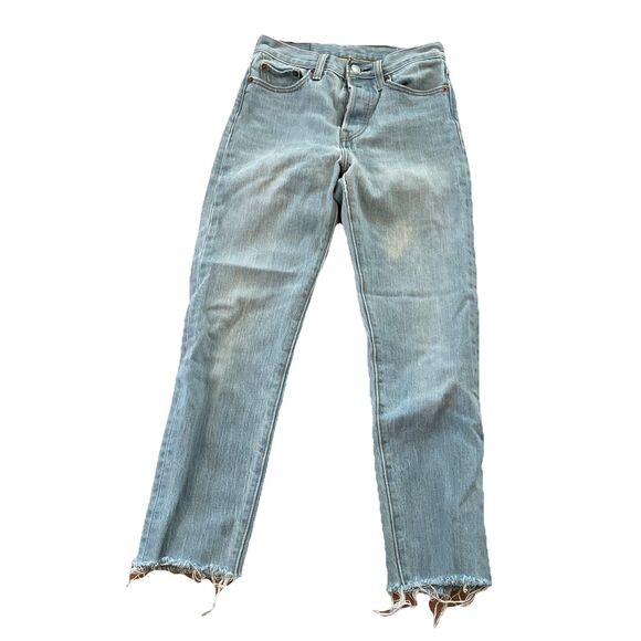 Levi's Denim - Levis 70s High Slim Straight Jeans Women Size 24 Raw Hem